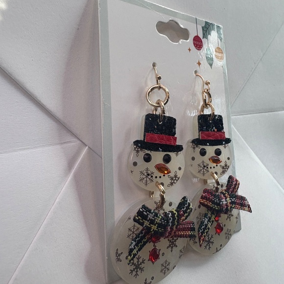 Snowman Christmas earrings - Picture 2 of 3
